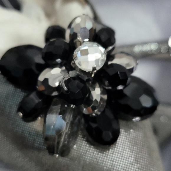 Caparros Gun Metal Jewel High Heel Evening Shoes - Picture 9 of 13